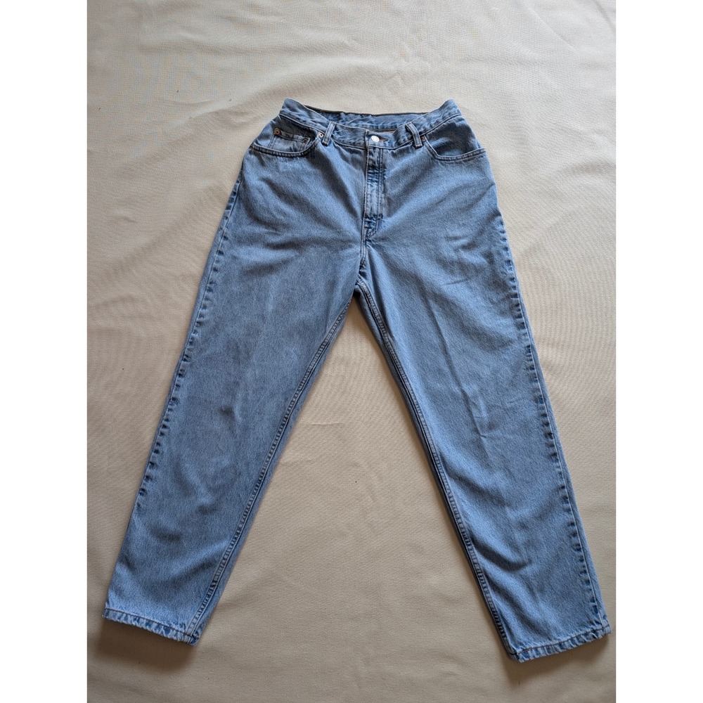 Levis 550 Relaxed Fit Tapered Leg Jeans Light Wash Blue High Rise 12S Cotton